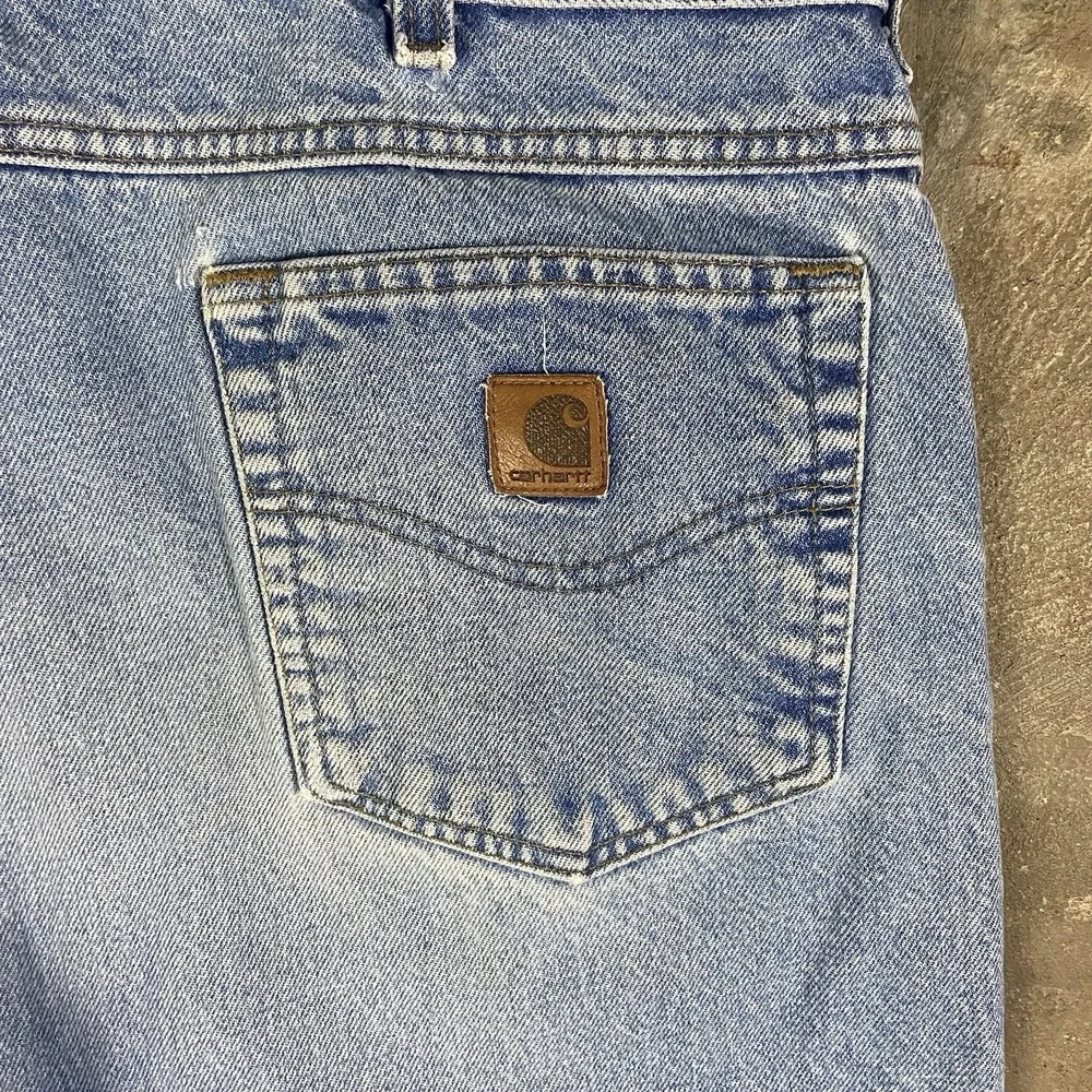 Vintage Carhartt Jeans Size 40x32 Blue Denim Light Wash Traditional Fit Workwear